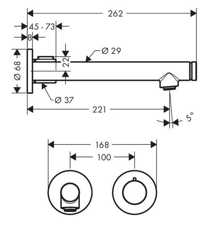 Axor Uno bateria umywalkowa podtynkowa 220 mm uchwyt select nikiel szczotkowany 45113820