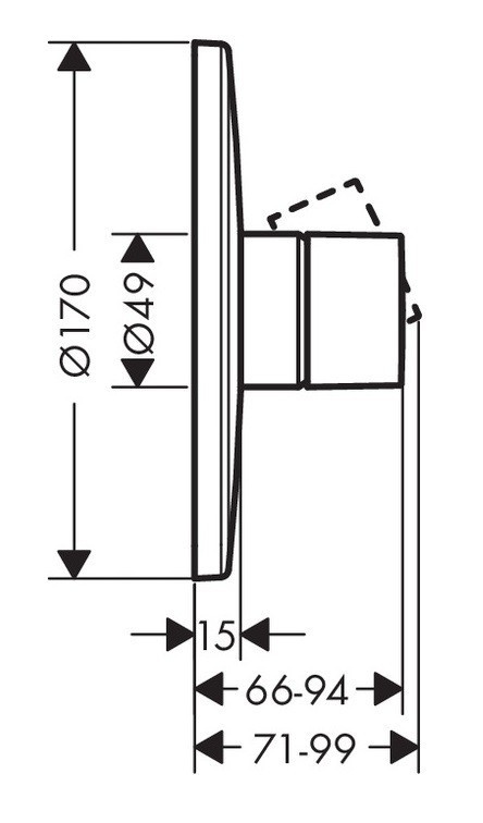 Axor Uno bateria podtynkowa prysznicowa uchwyt zero nikiel szczotkowany 45605820