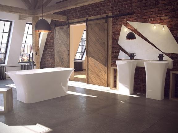 BESCO Modern I bateria wannowa wolnostojąca podłogowa chrom połysk