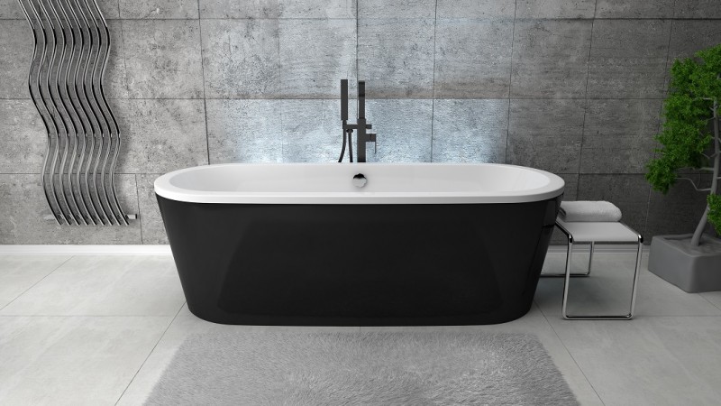 BESCO Modern II bateria wannowa wolnostojąca podłogowa czarny matowy