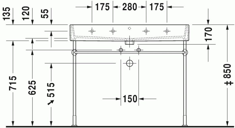 Duravit Vero Air umywalka meblowa 100 cm z przelewem bez otworu na baterię biały 2350100060