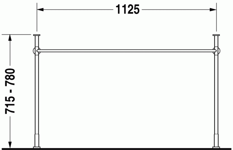 Duravit Vero Air konsola metalowa stelaż metalowy pod umywalkę 120 cm chrom  0030741000