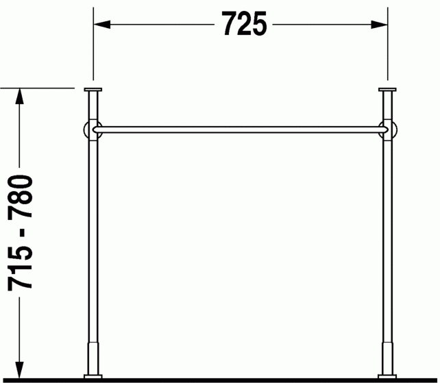 Duravit Vero Air konsola metalowa stelaż metalowy pod umywalkę 80 cm chrom  0030661000