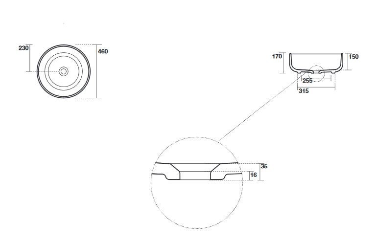 Kerasan Ciotola C2 umywalka stawiana na blat 46x46 cm biały matowy 430230