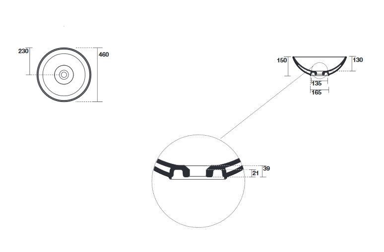 Kerasan Ciotola C3 umywalka misa stawiana na blat 46x46 cm czarny matowy 430331