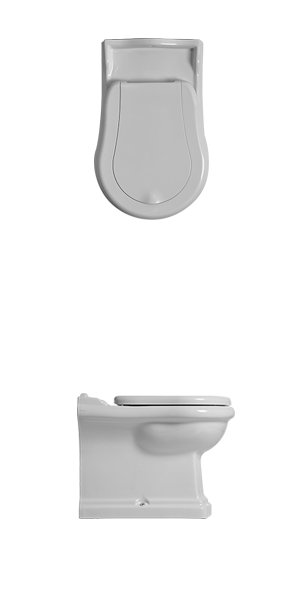 Kerasan Retro muszla stojąca btw przyścienna biały odpływ uniwersalny 101601