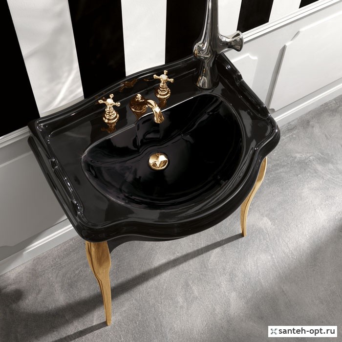 Kerasan Retro umywalka 73x54 czarny nero 104704