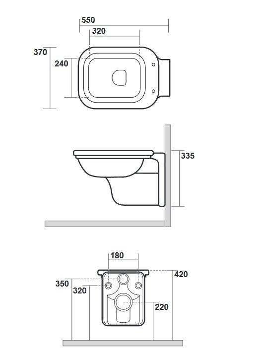 Kerasan Waldorf bidet wiszący retro biały brąz bronzo 4125K3