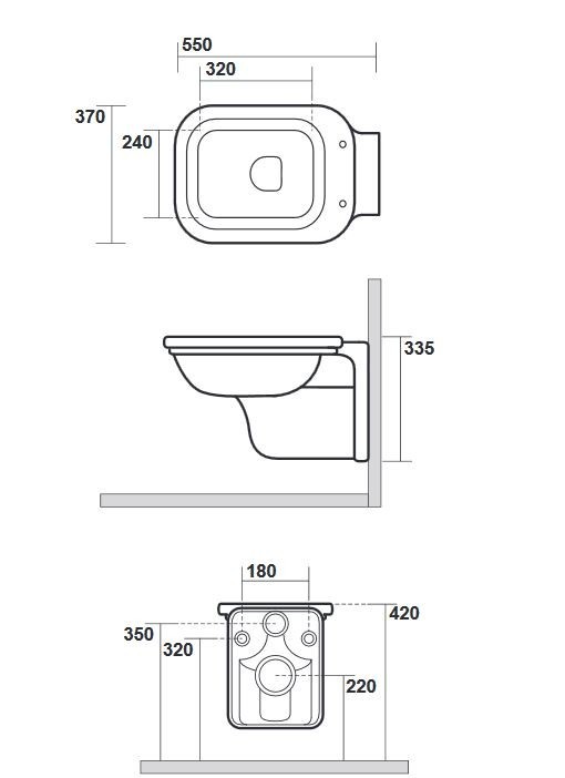 Kerasan Waldorf bidet wiszący retro biały złoty oro 4125K2