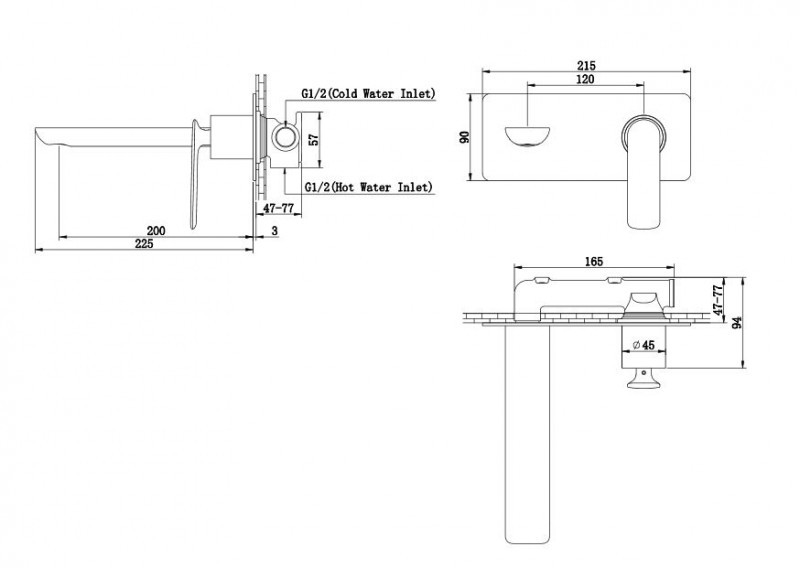 Kohlman Gray Experience bateria umywalkowa podtynkowa grafit szczotkowany QW185EG
