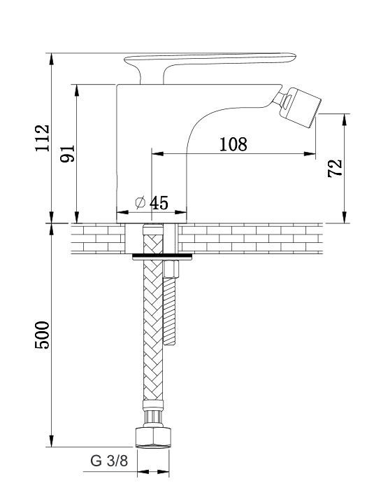 Kohlman Gray Experience bateria bidetowa grafit szczotkowany QB130EG
