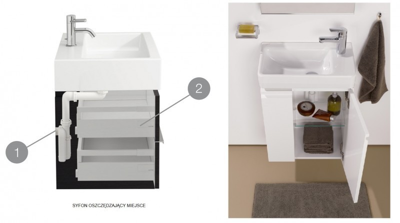 Laufen Base szafka pod umywalkę 85 cm podwieszana biały połysk H4023921102611