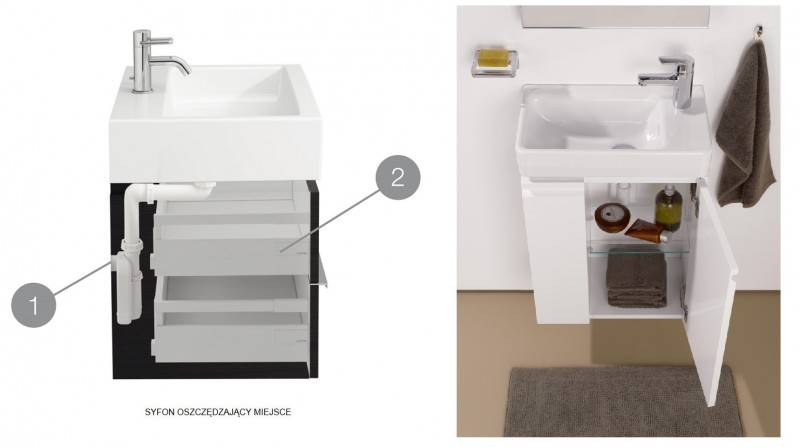 Laufen Base szafka pod umywalkę 55 cm podwieszana biały połysk H4021521102611