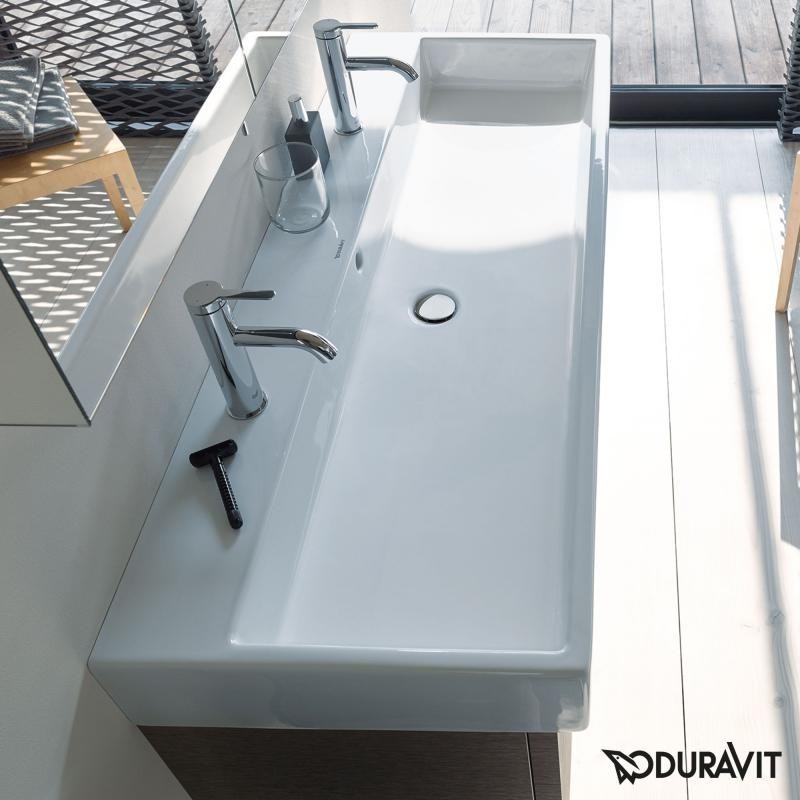 Duravit Vero Air umywalka meblowa 100 cm bez przelewu z 2 otworami na baterię biały 2350100043