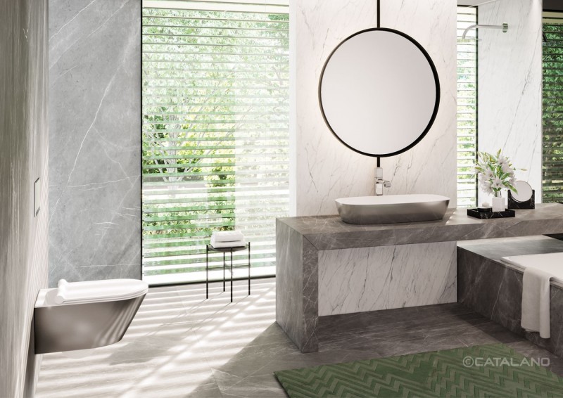 Catalano Green LUX 80 umywalka stawiana na blat 80x40 silver/white srebrny/biały 180APGRLXBA