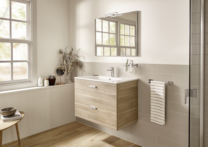 Roca Victoria Basic Unik 70 zestaw szafka z 2 szufladami + umywalka 70cm biały połysk A855853806