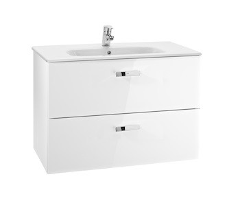 Roca Victoria Basic Unik 80 zestaw szafka z 2 szufladami + umywalka 80cm biały połysk A855852806
