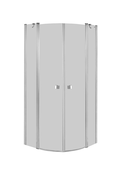 Roca Capital Rondo kabina półokrągła 80x80 drzwi otwierane z polem stałym chrom przeźroczyste MaxiClean AM4308012M