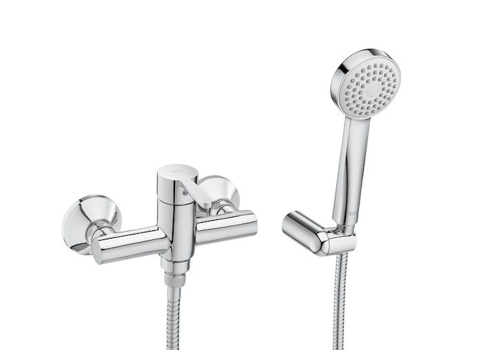 Roca Carelia bateria prysznicowa ścienna z zestawem natryskowym chrom A5A208AC0K