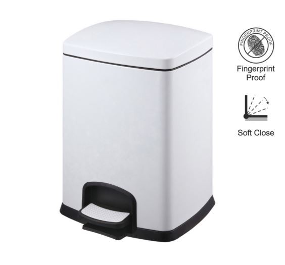 Stella kosz pedałowy Premium prostokątny 5 L biały 2020305W