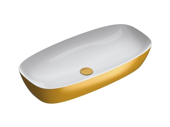 Catalano Green LUX 80 umywalka stawiana na blat 80x40 gold/white złoty/biały 180APGRLXBO