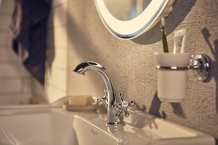 Roca Carmen bateria umywalkowa retro z korkiem chrom A5A3A4BC00