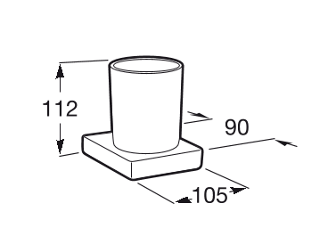 Roca Tempo pojemnik na szczoteczki ścienny szkło/chrom A817021001