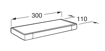 Roca Tempo półka łazienkowa 30 cm szkło/chrom A817040001