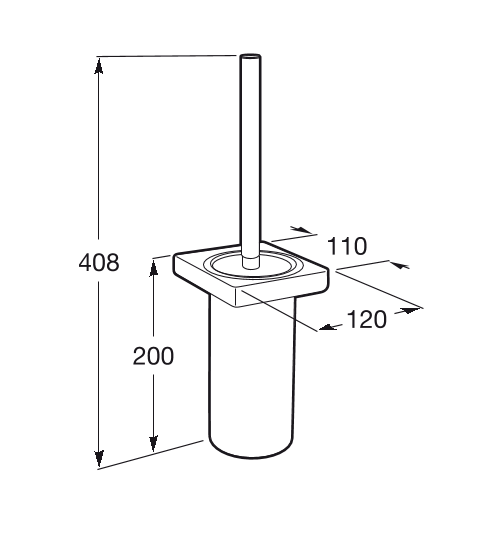 Roca Tempo szczotka WC szczklana kompletna wisząca A817036001