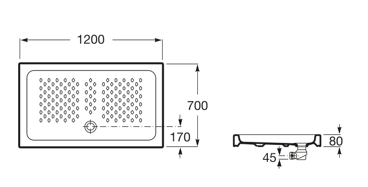 Roca Italia brodzik prostokątnyy ceramiczny 120x70 biały A3740HR000