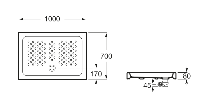 Roca Italia brodzik prostokątnyy ceramiczny 100x70 biały A3740HT000