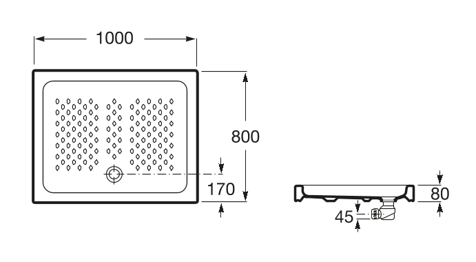 Roca Italia brodzik prostokątnyy ceramiczny 100x80 biały A3740HS000