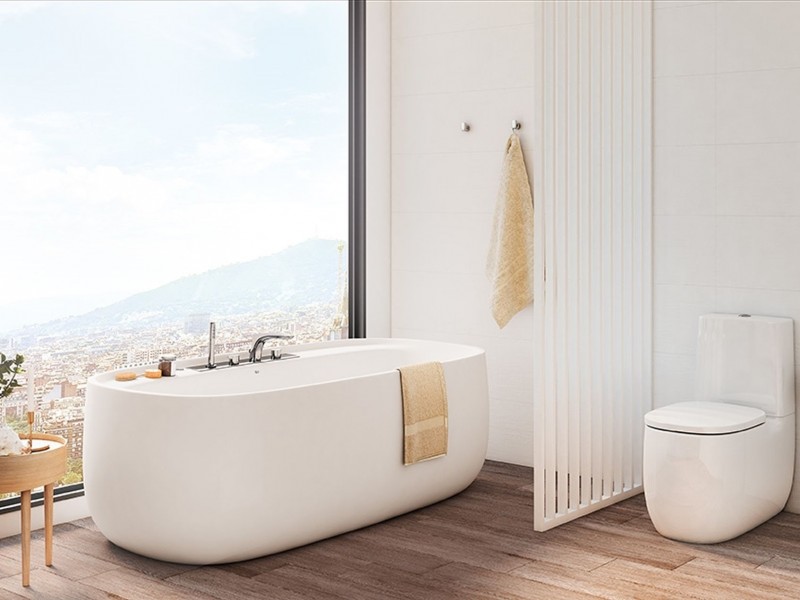 Roca Insignia bateria wannowa czterootworowa wylewka 223 mm chrom A5A093AC00