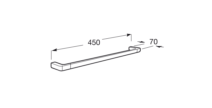 Roca Tempo wieszak jednoramienny na ręcznik 45 cm chrom A817029001