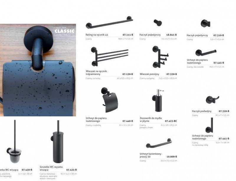 Stella Classic Black haczyk podwójny czarny matowy 07320B