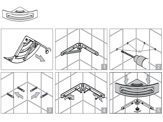 Stella koszyk narożny z krytym pocowaniem chrom 16032