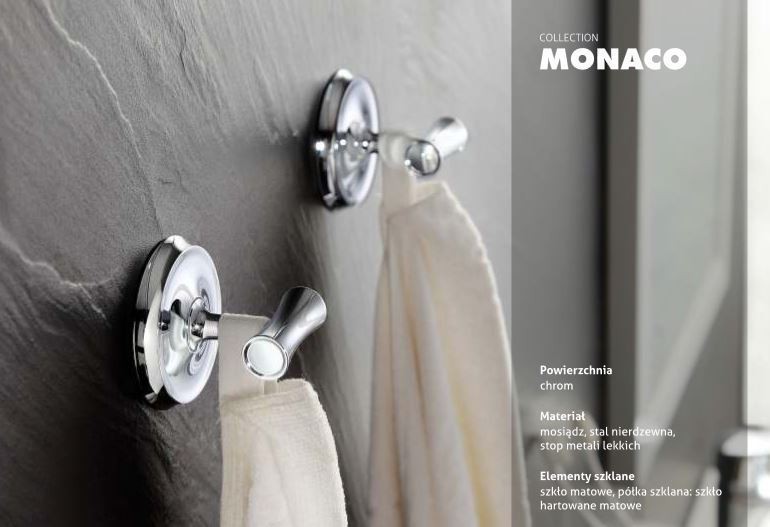 Stella Monaco retro półka szklana szkło matowe chrom 09800