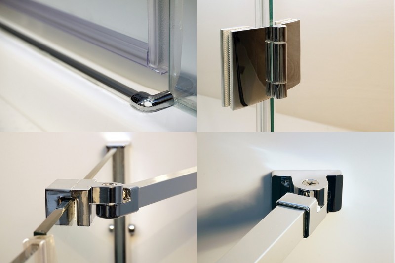 Omnires Manhattan kabina kwadratowa 80x80 drzwi otwierane 80 + ścianka boczna 80 L/P chrom połysk przeźroczyste Easy Clean MH8080CRTR