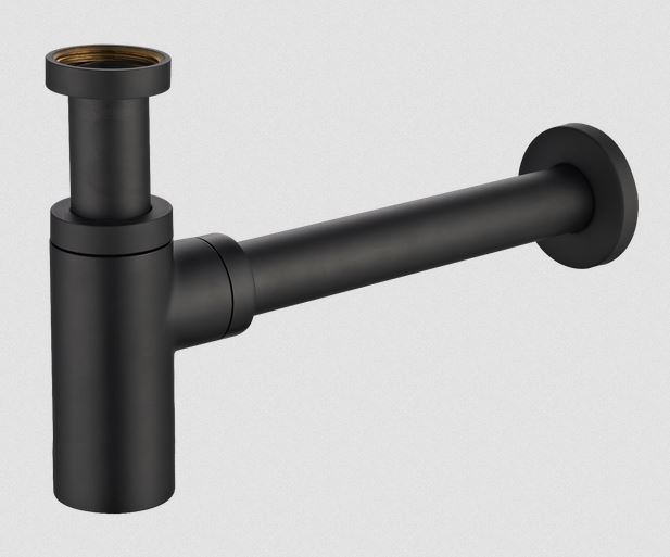 Omnires syfon umywalkowy ozdobny czarny mat A186BL