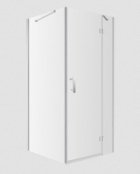 Omnires Manhattan kabina kwadratowa 80x80 drzwi otwierane 80 + ścianka boczna 80 L/P chrom połysk przeźroczyste Easy Clean MH8080CRTR