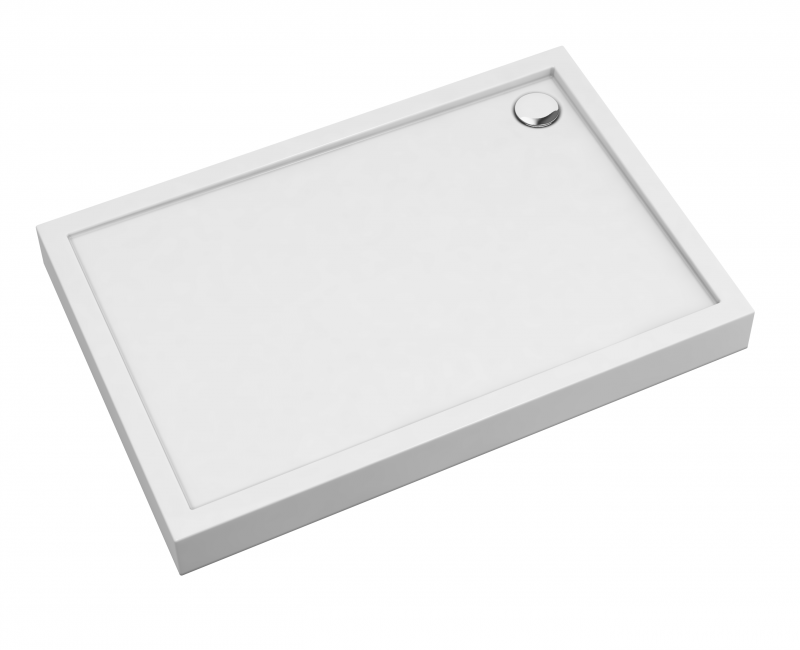 Omnires Camden brodzik prostokątny 140x80 cm akryl biały CAMDEN80/140/PBP
