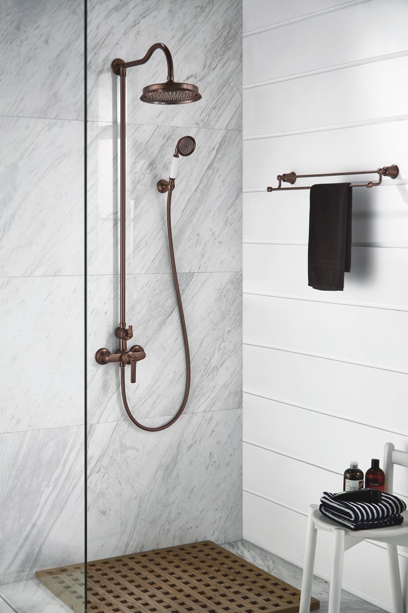 Omnires Art Line wieszak na ręcznik podwójny 65 cm miedź antyczna AL53226ORB