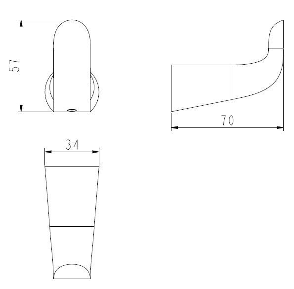Omnires Saco haczyk pojedyńczy chrom/biały SA54110CRB