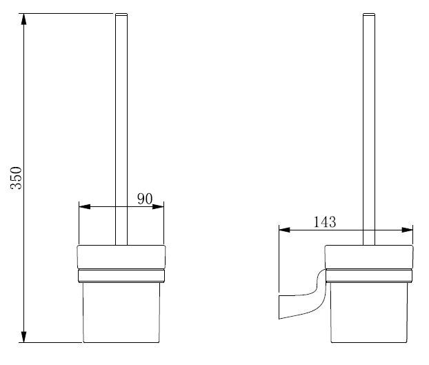 Omnires Saco szczotka WC wisząca chrom/biały SA54620CRB