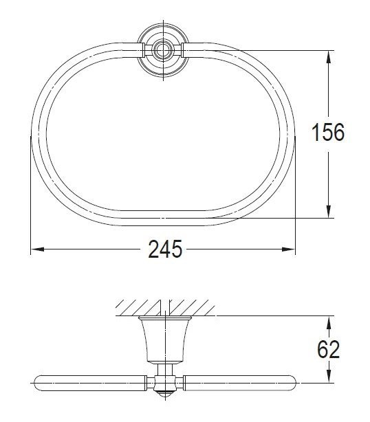 Omnires Art Line wieszak na ręcznik owalny miedź antyczna AL53230ORB