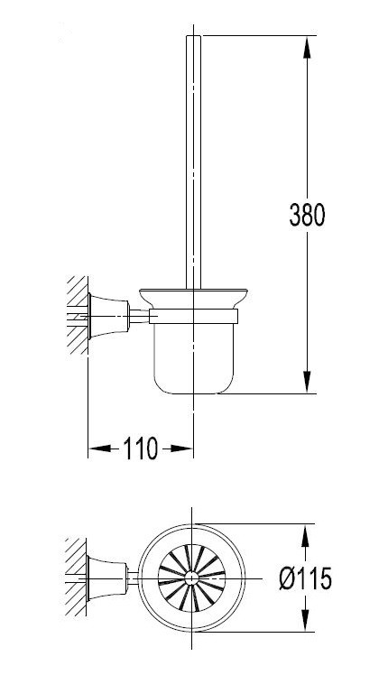 Omnires Art Line szczotka WC wisząca chrom AL53620CR