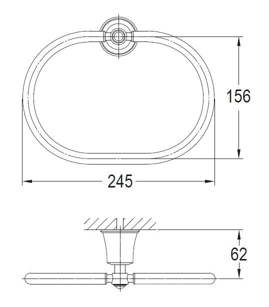 Omnires Art Line wieszak na ręcznik owalny chrom AL53230CR