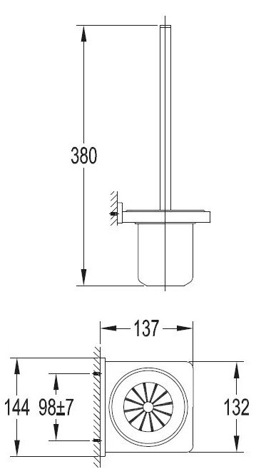Omnires Darling szczotka do WC wisząca czarny DA70620BL
