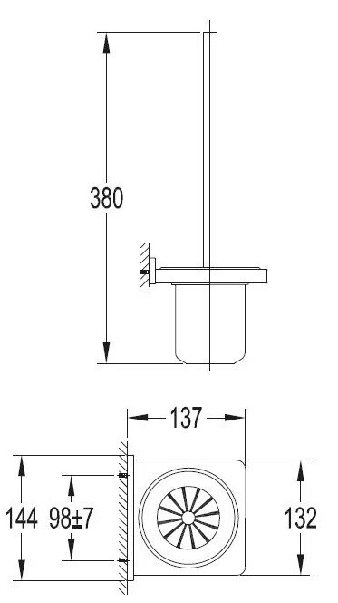 Omnires Darling szczotka do WC wisząca złoty DA70620GL