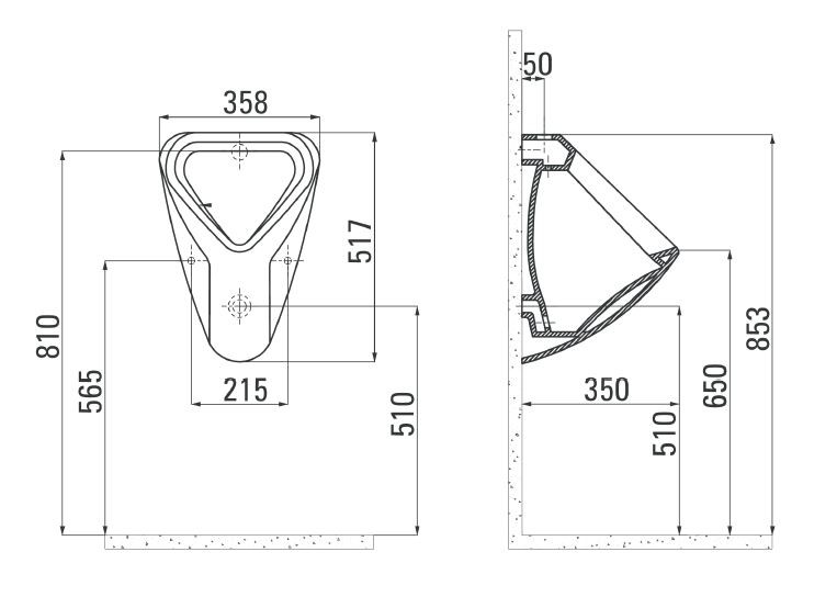 Deante Peonia pisuar wiszący dopływ wody od tyłu biały CDE6P2W